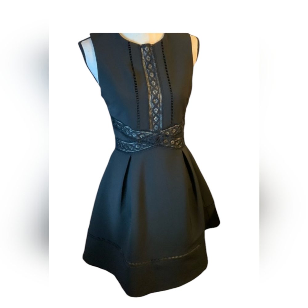 Black Sleeveless Adelyn Rae Fit and Flare Dress